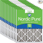 Nordic Pure 20x25x2 (Actual Size: 19 1/2 x 24 1/2 x 1 3/4) Pleated MERV 13 Air Filters 12 Pack