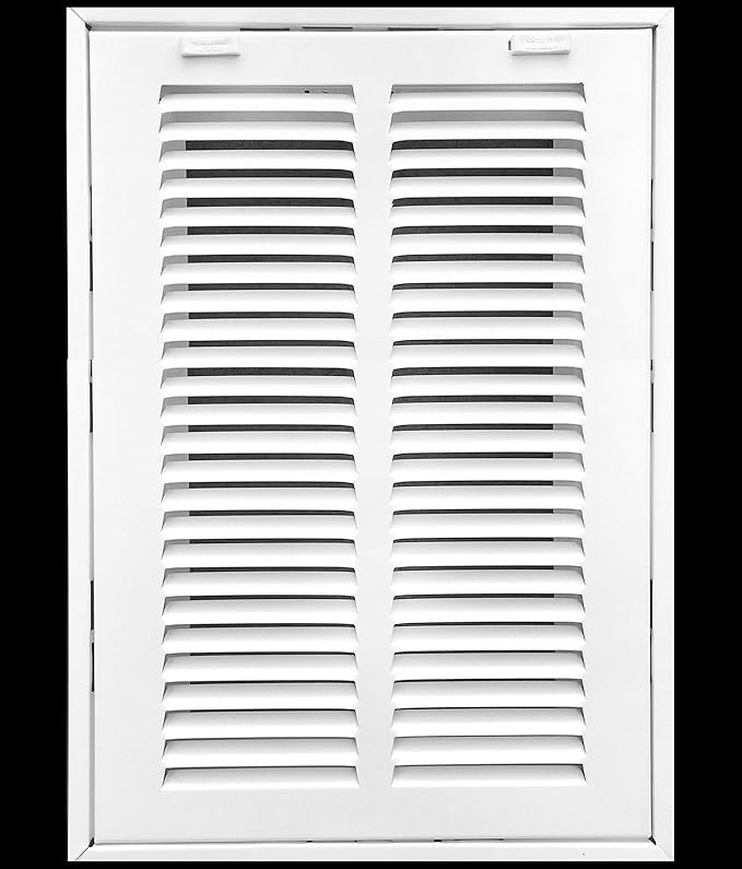 HVAC Premium 8 x 16 Duct Opening Steel Return Air Filter Grille, for 1-inch Filter, Removable Door, Flat Stamped HVAC Vent Cover Grille, Outer Dimensions 10.5 x 18.5
