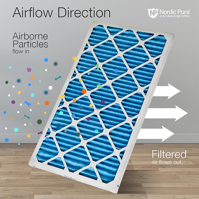 Nordic Pure 16x20x1 (15 1/2 x 19 1/2 x 3/4) Pleated MERV 7 Air Filters 6 Pack