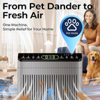 Air Purifiers for Home Large Room up to 2200sq.ft with Washable Filters, EVALIT Air Purifier for Bedroom with Fragrance, PM 2.5 Display Air Quality Sensor for Smoke Dust Odors, Grey, 1Pack+3Modes