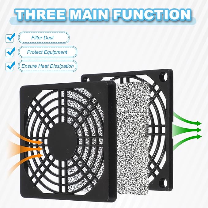 PATIKIL 60mm Fan Filter Grill, 12 Pcs Plastic Ventilation Dustproof Grill Covers Cooling Ventilator with Screws for Industry Workshop Computer Case Refrigerators Air Conditioning, Black