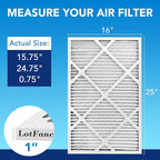 LotFancy 16x25x1 Air Filter MERV 13 4-Pack, Electrostatic Pleated HVAC Furnace Air Filter, Captures Pet Dander Smog Smoke, Actual Size: 15.75"x24.75"x0.75"