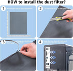 400x300mm DIY PC Case Dust Mesh Filter, 2Pack PVC Dustproof Mesh Filter Cover with Magnetic Strip for Computer PC Case