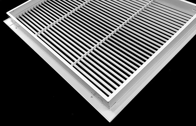 20" X 25" Aluminum Return Filter Grille for 1" Filter - Easy Airflow - Linear Bar Grilles [Outer Dimensions: 22.5w X 27.5h]