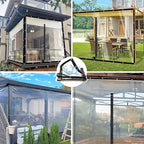 Curtain Patio Enclosure, Water Proof PVC Curtains for Gazebos with Zip, Transparent Outdoor Tarps for Patio Enclosure, Camping, Porch(4x2.5m)