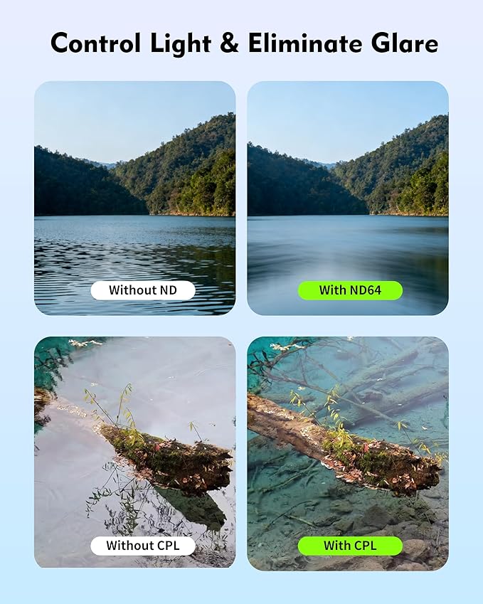 Black Mist 1/4 Filter for DJI Mavic 4 Pro, Cinematic Diffusion Filter Softens Highlights & Skin Blemishes, Creates Dreamy Halation for Film-Like Aerial Footage