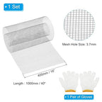 PATIKIL 40" L x 16" W Woven Wire Mesh, 6 Mesh 304 Stainless Steel Air Vent Filter Screen with Gloves for Window Security Vent Cover Filtration Animals Fence