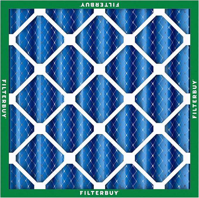 Filterbuy 25x25x4 Air Filter MERV 13 Optimal Smoke & Allergy Defense (3-Pack), Electrostatic Pleated HVAC AC Furnace Filters Replacement, Made in USA (Actual Size: 24.50 x 24.50 x 3.63)