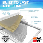K&N 12x20x1 HVAC Furnace Air Filter, Lasts a Lifetime, Washable, Merv 11, the Last HVAC Filter You Will Ever Buy, Breathe Safely at Home or in the Office, HVC-11220