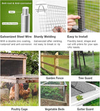 Livestock Fencing Roll Galvanised Welded Wire Mesh Roll Garden Chicken Wire Animals Enclosure for Chickens, Rabbits, Dogs, Window Guards Vegetable Protection for Indoor or Outdoor ( Size : L:1m-H:1m-0
