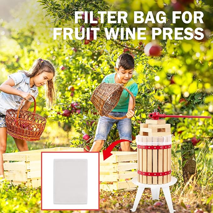 CAELUM 3.2 Gallon Capacity Fruit and Wine Press Filter Bag, 2Pack Juice Maker Filter Bag for Outdoor, Kitchen