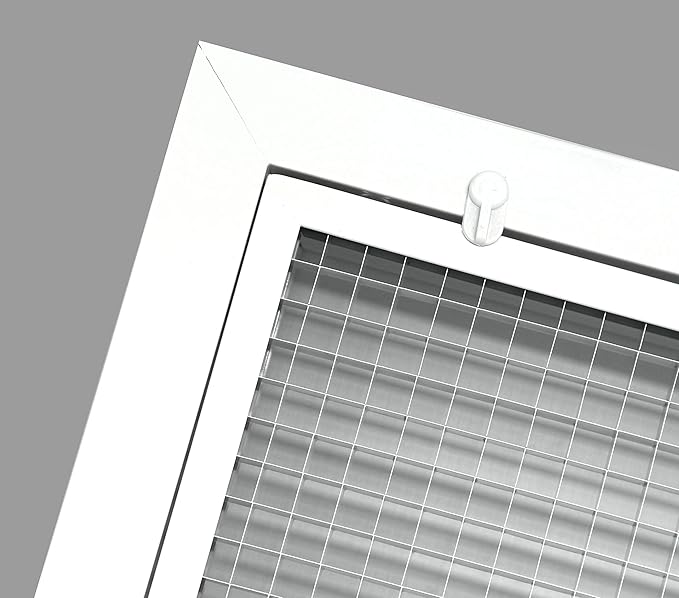 HVAC Premium 22'' x 26'' Cube Core Eggcrate Return Air Filter Grille for 1'' Filter - Aluminum - White [Outer Dimensions: 24.5'' x 28.5]