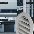 Repa Market 10" Inch Aluminum Black Soffit Air Vent Cover - Louvered Round Gable Vent with Mesh Screen - Exhaust/Intake Ventilation Grill for House, Attic, Bathroom - Outdoor Metal Duct Grate