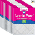 Nordic Pure 16x20x1 (Actual Size: 15 1/2 x 19 1/2 x 3/4) Tru Mini Pleat MERV 13 AC Furnace Air Filters – 2.5X More Media for Longer-Lasting, High-Efficiency Filtration - 12 Pack