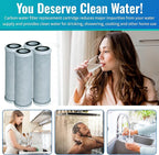 CFS – 4 Pack Radial Flow Carbon Water Filter Cartridges Compatible with CB3, GE FXUVC, FXULC, CBC-10 Models – Removes Bad Taste – Whole House Replacement Filter Cartridge – 0.5 Micron – 10" x 2.5"