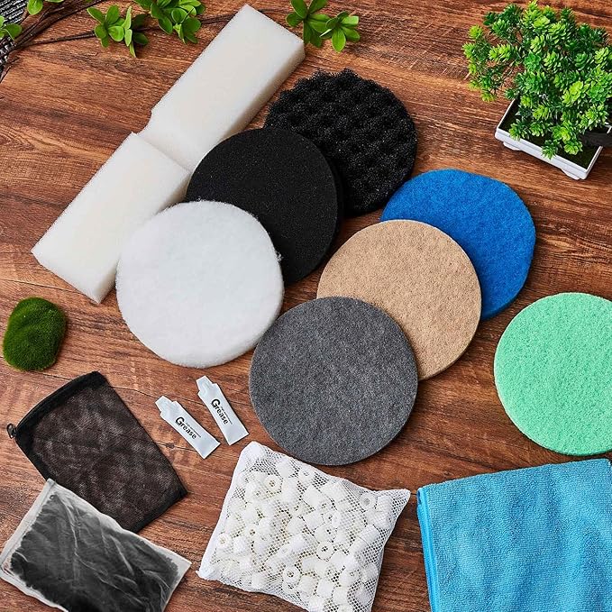62 Pcs Compatible with Fluval Fx4/fx5/fx6 Replacement Filter Media, 6 Foam Block, 6 Carbon and 6 Water Polishing Pad, 4 Bio-sponge 6 Filter Pad, 6 Carbon, 18 Nitrite/phosphate/ammonia Remover