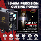 LTP8500 | 85A HF Pilot Arc Plasma Cutter, Drag-Cut Enabled, 1" Clean (1.5" Sever), 220V Single-Phase, LED Controls & Front Regulator, Portable Air Plasma Cutter for Fab, Auto, HVAC