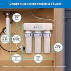 Aquasana Under Sink Water Filter | 3-Stage Max Flow Filtration | Reduces up to 99.99% of 78 Contaminants - PFAS, Lead, Chlorine, Cysts, & More | Under Counter Drinking Water Filter | AQ-6300M-NF