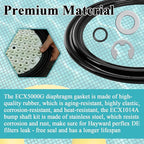 2 Pcs Diaphragm Gasket, Fits Hayward Perflex DECX5000G,EC40AC,EC50,EC50C,EC50A,EC50AC Series Extended DE Filter,W/ECX1014A Bump Shaft Kit ECX1011 ECX9611246 ECX1014,Part NO. HAY-051-1507,EC-50C,EC-40C