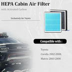 CF10133 Cabin Air Filter With Activated Carbon For Corolla 2002 2003 2004 2005 2006 2007 2008,Matrix 2003 2004 2005 2006 2007 2008