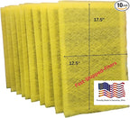 Fast-Shipped-Filters 10 Pack 14x20 Replacement Filter Pads Compatible with MicroPower Guard One Hour Air Cleaner Refill Yellow (10, Yellow, 14x20)