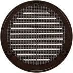 Vent Systems 4" Inch (Opening Dimensions) - Pack of 10 - Brown Soffit Vent Cover - Plastic Round Air Vent Grille - Built-in Mesh Screen - HVAC Register Louver for Bathroom, Home, Kitchen