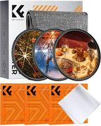 K&F CONCEPT 77mm Star Filters Kit (3 PCS) 4 Points 6 Points 8 Points Cross Screen Starburst Filters Set -18 Layer Coating Ultra Slim Optical Glass Camera Lens Filter with 3 Cleaning Cloth