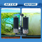 Aquarium Sponge Filter 15-55 Gallon Fish Tank Filter, Electric Power Double Sponge Filter, Quiet Small Low Flow Foam Filter for Fish Tank Betta Shrimp, Intake Dual Sponge Filter Kit w/Bio Balls &Pump