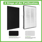 MD1-0022 Replacement Filter, Compatible with Vornado Air Purifier Models AC300, AC350, AC500, AC550, PCO200, PCO300 and PCO500, 1 HEPA Filter MD1-002 + 4 Pre-Filter MD1-0023