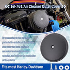 18-761 Air Cleaner Outer Cover for Billet Sucker and Big Sucker Stage, Black Cover Compatible with Most Harley Davidson Models