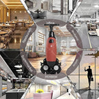 Commercial Floor Scrubber Machine Lightweight Electric Floor Cleaner with 17" Cleaning Width, Rotary Double Brushes, 360° Rotating Head, Efficiently Scrubs The Floor and Leaves it Dry Red