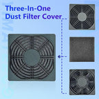 Dust Filter PC 120mm Cooling Fan Filter Dustproof Cover, 2 Pack PC Case Fan Grill ABS Protective Dust Guard Mesh Cover with Screws for Computer Case Cooling Fans, Effective Dust Protection