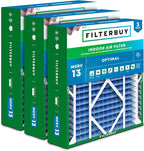 Filterbuy 24x25x5 Air Filter MERV 13 Optimal Smoke & Allergy Defense (3-Pack), Electrostatic Pleated HVAC AC Furnace Filters for Carrier FILXXCAR0024, Maytag & More (Actual Size: 23.63 x 24.69 x 4.25)