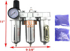 1/2" NPT HEAVY DUTY Industrial Grade Filter Regulator Coalescing Desiccant Dryer System For Compressed Air Lines, Metal Bowls, Great For Paint Spray And Plasma Cutter (MANUAL DRAIN)
