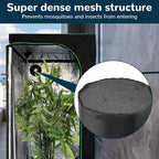 2Pcs 4 Inch Grow Tent Vent Cover Filter, Duct Filter Net with Elastic Band and Fixed Buckled, Black Mesh Screen Shield for Exhaust Fan, Plant Growth, Tent Ventilation