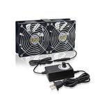Big Airflow Computer Fan 2 * 120 mm x 25 mm 162CFM Small Brushless Axial Cooling Fan, AC 100V - 240V Speed Control Fan, for Cabinet Case Chassis Server Workstation Amplifier Greenhouse Cooling (2)