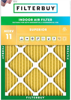Filterbuy 12x18x1 Air Filter MERV 11 Superior Pet & Allergy Defense (1-Pack), Electrostatic Pleated HVAC AC Furnace Filters Replacement, Made in USA (Actual Size: 11.50 x 17.50 x 0.75)