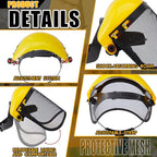 Amylove 2 Pcs Safety Face Shield with Mesh Weed Whacking Face Shield Masks Chainsaw Gardening Weed Mover Protection (Yellow)