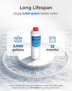 [With Chip] Waterdrop W283-R Replacement for Elkay® 51300C, Compatible with Elkay® ezH20® and Halsey Taylor® Bottle Filling Stations, NSF/ANSI 42, Reduces Chlorine, Bad Taste & Odor, 1 Pack
