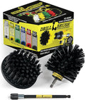 BBQ Grill and Smoker Cleaning Supplies - Nylon Grill Brush for Drill Set with Extension - Household Cleaning Electric Spin Scrubber - Industrial Cleaning Tools - Alternative to Wire Brush for Drill