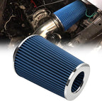 RYANSTAR RACING 102mm 4" High Flow Round Tapered Cone Cool Air Filter Cleaner with Top Filter Design Short 231mm tall Blue