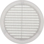 Vent Systems 6" Inch (Opening Dimensions) White Soffit Vent Cover - Plastic Round Air Vent Grille - Built-in Mesh Screen - HVAC Register Louver for Bathroom, Home, Kitchen