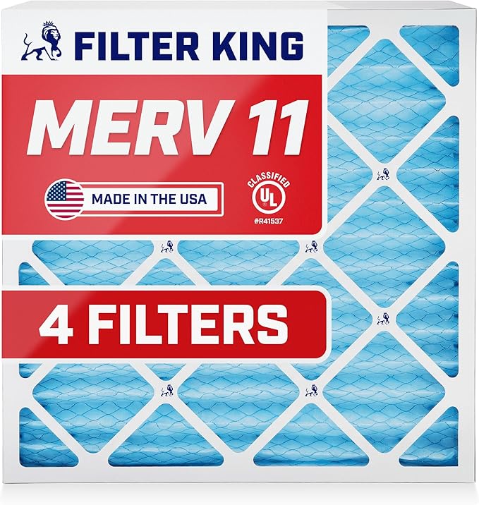 Filter King 10x30x1 Air Filter | 4-PACK | MERV 11 HVAC Pleated A/C Furnace Filters | MADE IN USA | Actual Size: 9.5 x 29.5 x .75"