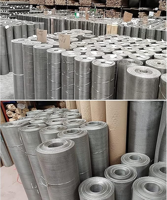 Stainless Steel Woven Wire Mesh Stainless Steel Woven Wire Mesh 14 Mesh Rodent Control Cage Net Garden Insect Screen Corrosion-Resistant Filter - 1.54mm Hole (Silver 1.2x1m)