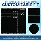 Cut To Fit Air Filter - Carbon Pad Pre Filter for Air Purifiers, AC, Furnace, Trash Cans and Dust, 1/6" thick, 16" x 48" Sheets (2-pack)