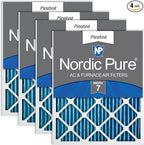Nordic Pure 16x30x1 (Actual Size: 15 3/4 x 29 11/16 x 3/4) Pleated MERV 7 Air Filters 4 Pack