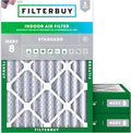 Filterbuy 24x25x4 Air Filter MERV 8 Essential Dust & Allergy Defense (3-Pack), Electrostatic Pleated HVAC AC Furnace Filters Replacement, Made in USA (Actual Size: 23.75 x 24.75 x 3.63)
