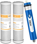 Membrane Solutions FX12P FX12M Replacement Filters Compatible with GE GXRM10RBL GXRV10ABL Reverse Osmosis Water Systems (36 GPD RO Membrane and 2x Carbon Filters)