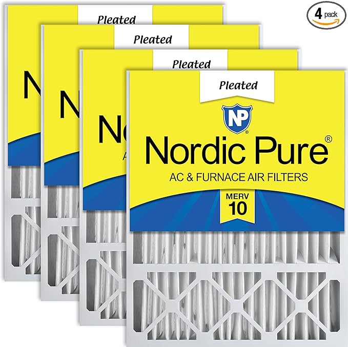 Nordic Pure 16x25x5 (Actual Size: 15 3/4 x 24 3/4 x 4 3/8) Honeywell/Lennox Replacement MERV 10 Air Filters 4 Pack