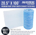 Master Elite Premium Paint Spray Booth Exhaust Filter Roll, 20.5" x 100' - 18 Gram Heavy-Duty Fiberglass Paint Arrestor - Captures Traps Overspray Paint Particles in Auto Car Autobody Refinish Booths